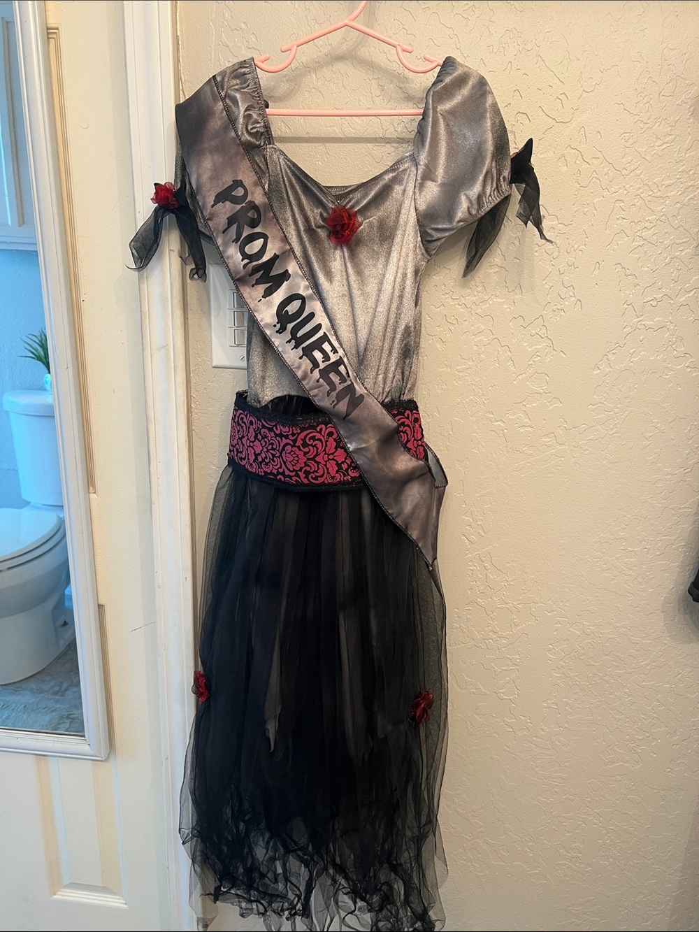 Girls' Prom Queen Costume Dress in Black & Silver